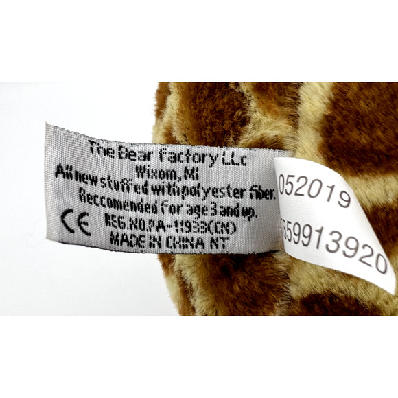 The Bear Factory Giraffe Plush 14” 2001 w/ Tag 60351 No Sound Plush Only - Picture 10 of 12